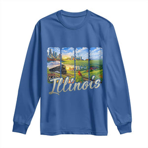 Vintage Illinois State Route Highway 66 Long Sleeve Shirt Southwest Souvenir TS12 Royal Blue Print Your Wear