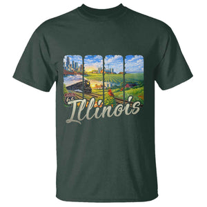 Vintage Illinois State Route Highway 66 T Shirt Southwest Souvenir TS12 Dark Forest Green Print Your Wear