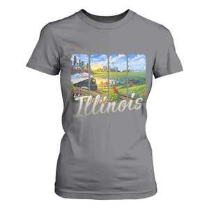 Vintage Illinois State Route Highway 66 T Shirt For Women Southwest Souvenir TS12 Charcoal Print Your Wear
