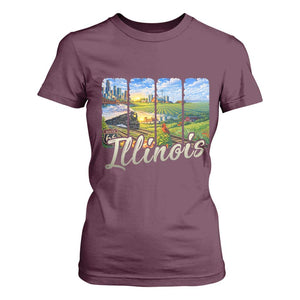 Vintage Illinois State Route Highway 66 T Shirt For Women Southwest Souvenir TS12 Maroon Print Your Wear