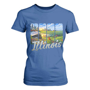 Vintage Illinois State Route Highway 66 T Shirt For Women Southwest Souvenir TS12 Royal Blue Print Your Wear