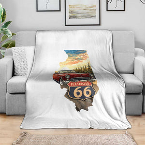 Route Highway 66 Illinois State Pride Throw Blanket Mother Road Travel Gift TS12 Print Your Wear