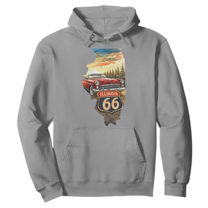 Route Highway 66 Illinois State Pride Hoodie Mother Road Travel Gift TS12 Sport Gray Print Your Wear