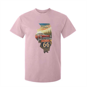 Route Highway 66 Illinois State Pride T Shirt For Kid Mother Road Travel Gift TS12 Light Pink Print Your Wear