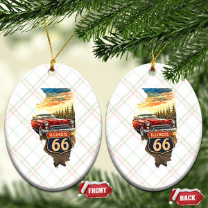 Route Highway 66 Illinois State Pride Ceramic Ornament Mother Road Travel Gift TS12 Print Your Wear
