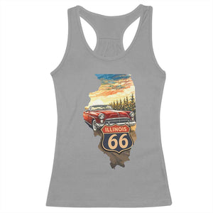 Route Highway 66 Illinois State Pride Racerback Tank Top Mother Road Travel Gift TS12 Sport Gray Print Your Wear