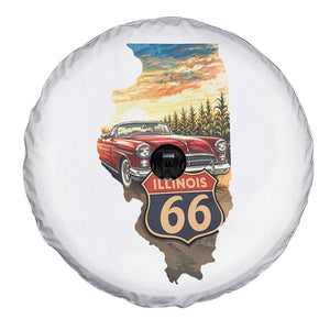 Route Highway 66 Illinois State Pride Spare Tire Cover Mother Road Travel Gift TS12 Print Your Wear