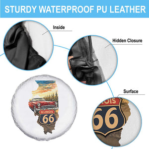 Route Highway 66 Illinois State Pride Spare Tire Cover Mother Road Travel Gift TS12 Print Your Wear