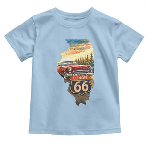 Route Highway 66 Illinois State Pride Toddler T Shirt Mother Road Travel Gift TS12 Light Blue Print Your Wear