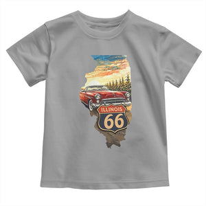 Route Highway 66 Illinois State Pride Toddler T Shirt Mother Road Travel Gift TS12 Sport Gray Print Your Wear