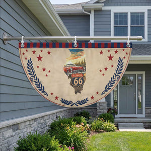 Route Highway 66 Illinois State Pride Patriotic Fan Flag Mother Road Travel Gift