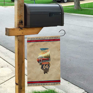 Route Highway 66 Illinois State Pride Garden Flag Mother Road Travel Gift TS12 Vintage Rustic Tan Red Print Your Wear