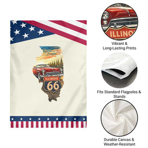 Route Highway 66 Illinois State Pride Garden Flag Mother Road Travel Gift TS12 Print Your Wear