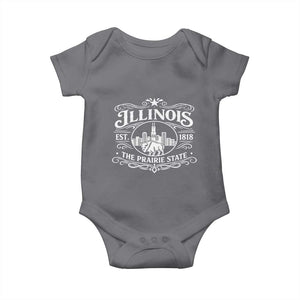 The Prairie State Illinois Souvenir Baby Onesie Historic Midwest Gift TS12 Charcoal Print Your Wear