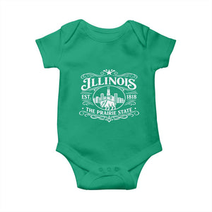 The Prairie State Illinois Souvenir Baby Onesie Historic Midwest Gift TS12 Irish Green Print Your Wear