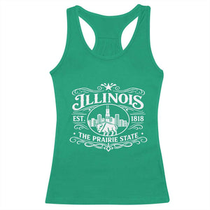 The Prairie State Illinois Souvenir Racerback Tank Top Historic Midwest Gift TS12 Irish Green Print Your Wear