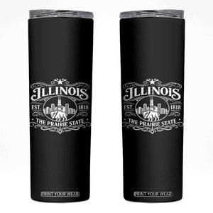 The Prairie State Illinois Souvenir Skinny Tumbler Historic Midwest Gift TS12 Black Print Your Wear