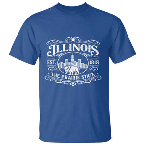 The Prairie State Illinois Souvenir T Shirt Historic Midwest Gift TS12 Royal Blue Print Your Wear