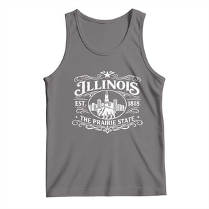 The Prairie State Illinois Souvenir Tank Top Historic Midwest Gift TS12 Deep Heather Print Your Wear