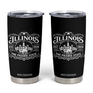 The Prairie State Illinois Souvenir Tumbler Cup Historic Midwest Gift TS12 Black Print Your Wear