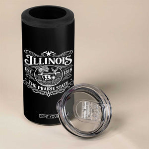 Illinois State Pride 4 in 1 Can Cooler Tumbler The Prairie State Souvenir Gift TS12 Print Your Wear