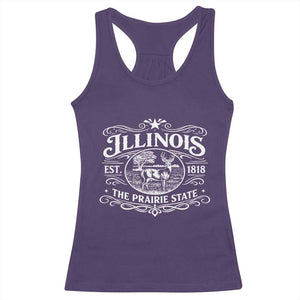 Illinois State Pride Racerback Tank Top The Prairie State Souvenir Gift TS12 Purple Print Your Wear