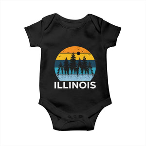 Vintage Illinois Mountain Forest Baby Onesie Nature Adventure Gift TS12 Black Print Your Wear