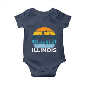 Vintage Illinois Mountain Forest Baby Onesie Nature Adventure Gift TS12 Navy Print Your Wear