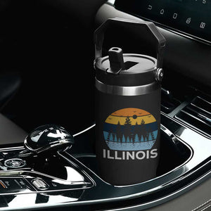 Vintage Illinois Mountain Forest Flip Straw Tumbler Nature Adventure Gift TS12 Print Your Wear