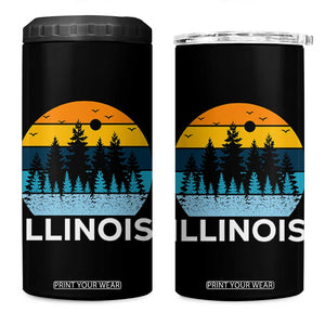 Vintage Illinois Mountain Forest 4 in 1 Can Cooler Tumbler Nature Adventure Gift TS12 One Size: 16 oz Black Print Your Wear