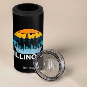 Vintage Illinois Mountain Forest 4 in 1 Can Cooler Tumbler Nature Adventure Gift TS12 Print Your Wear