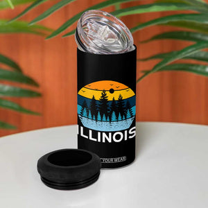 Vintage Illinois Mountain Forest 4 in 1 Can Cooler Tumbler Nature Adventure Gift TS12 Print Your Wear