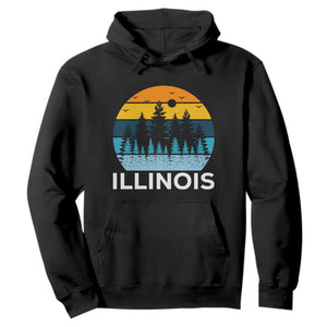 Vintage Illinois Mountain Forest Hoodie Nature Adventure Gift TS12 Black Print Your Wear