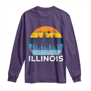 Vintage Illinois Mountain Forest Long Sleeve Shirt Nature Adventure Gift TS12 Purple Print Your Wear