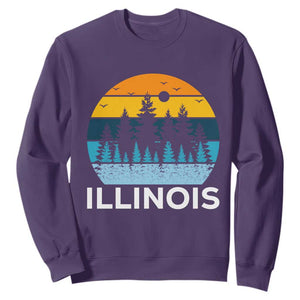 Vintage Illinois Mountain Forest Sweatshirt Nature Adventure Gift TS12 Purple Print Your Wear