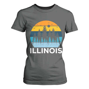 Vintage Illinois Mountain Forest T Shirt For Women Nature Adventure Gift TS12 Dark Heather Print Your Wear