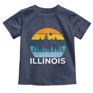 Vintage Illinois Mountain Forest Toddler T Shirt Nature Adventure Gift TS12 Navy Print Your Wear
