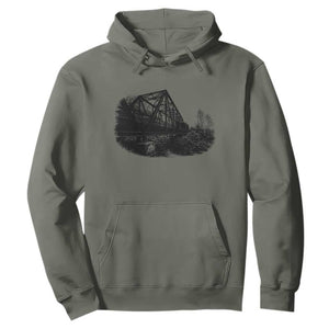 Mother Road Adventure Graphic Hoodie Vintage Route Highway 66 Bridge TS12 Military Green Print Your Wear