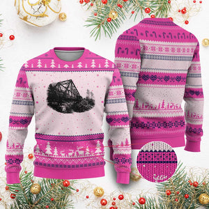 Mother Road Adventure Graphic Ugly Christmas Sweater Vintage Route Highway 66 Bridge TS12 Hot Pink Print Your Wear