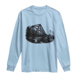 Mother Road Adventure Graphic Long Sleeve Shirt Vintage Route Highway 66 Bridge TS12 Light Blue Print Your Wear
