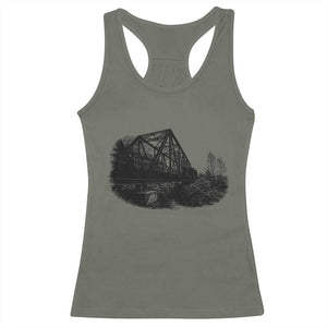 Mother Road Adventure Graphic Racerback Tank Top Vintage Route Highway 66 Bridge TS12 Military Green Print Your Wear