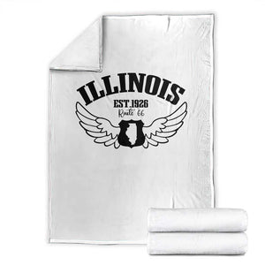 Illinois Route Highway 66 Souvenir Throw Blanket Open Road Adventure TS12 White Print Your Wear