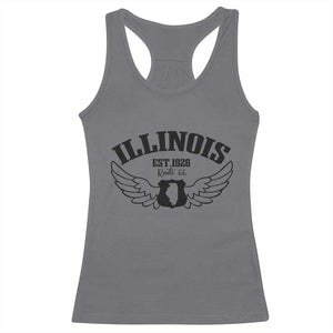 Illinois Route Highway 66 Souvenir Racerback Tank Top Open Road Adventure TS12 Charcoal Print Your Wear