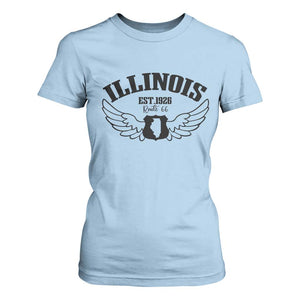Illinois Route Highway 66 Souvenir T Shirt For Women Open Road Adventure TS12 Light Blue Print Your Wear