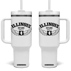 Illinois Route Highway 66 Souvenir Tumbler With Handle Open Road Adventure TS12 One Size: 40 oz White Print Your Wear