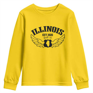 Illinois Route Highway 66 Souvenir Youth Sweatshirt Open Road Adventure TS12 Daisy Print Your Wear
