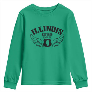 Illinois Route Highway 66 Souvenir Youth Sweatshirt Open Road Adventure TS12 Irish Green Print Your Wear