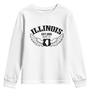 Illinois Route Highway 66 Souvenir Youth Sweatshirt Open Road Adventure TS12 White Print Your Wear