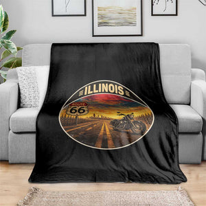 Illinois Route Highway 66 Motorcycle Throw Blanket Road Trip Adventure TS12 Print Your Wear