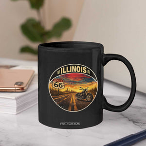 Illinois Route Highway 66 Motorcycle Coffee Mug Road Trip Adventure TS12 Print Your Wear